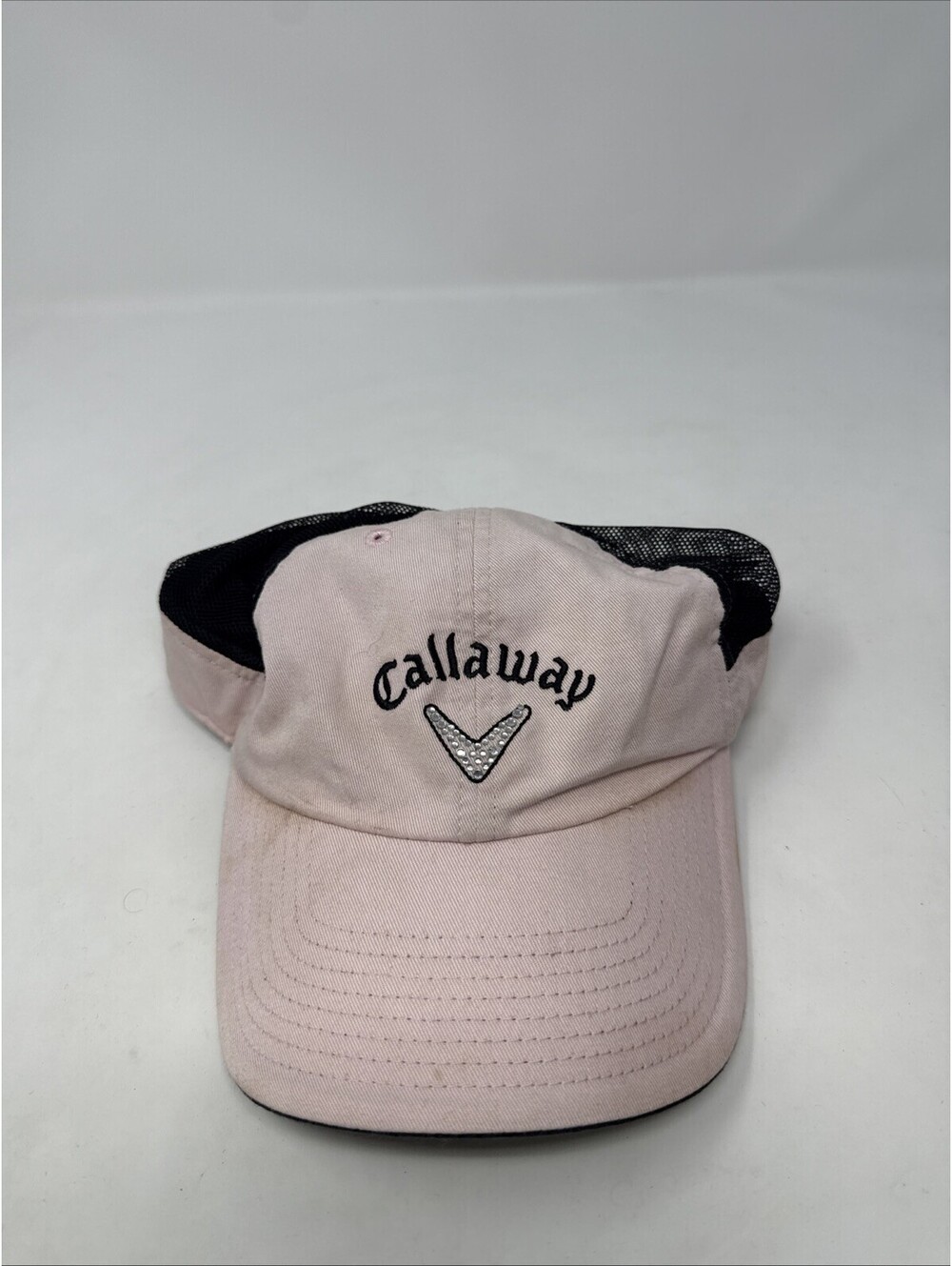Callaway Golf Baseball Cap Pink Black Mesh Adjustable Rhinestone Logo